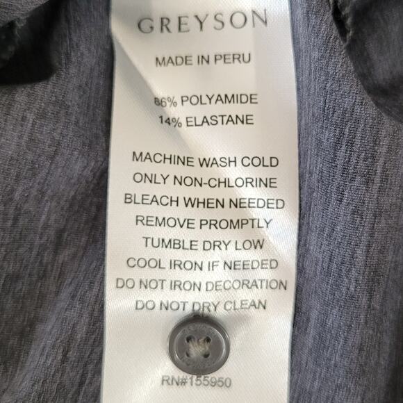 NWT Greyson Scarlett Short Sleeve Golf Polo Slim Fit Womens L Grey Golf Tennis - Picture 8 of 9